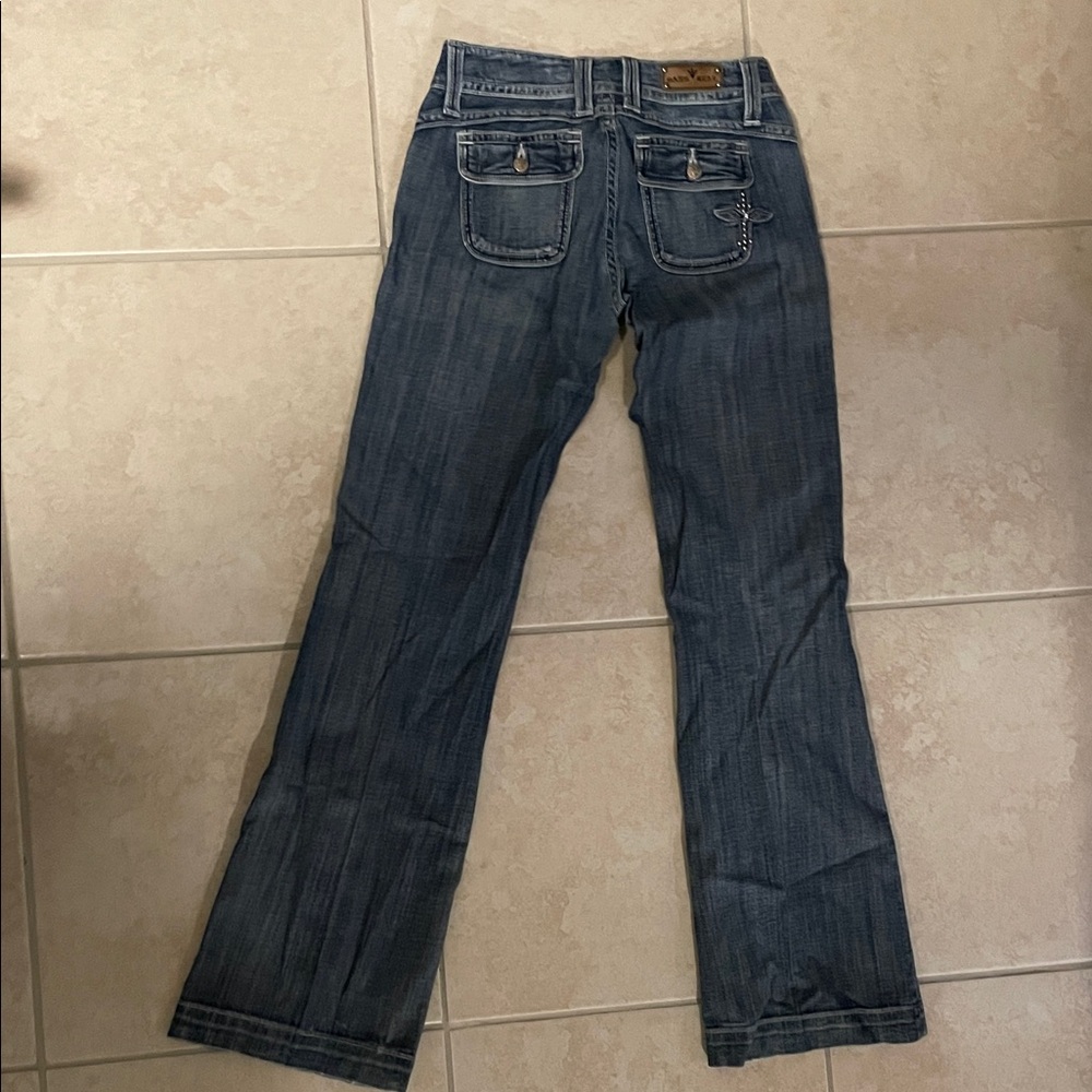 Dark Blue Flare Jeans - Picture 2 of 2